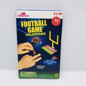 Football Game Valentines Kit 32 Cards 8 Designs New!